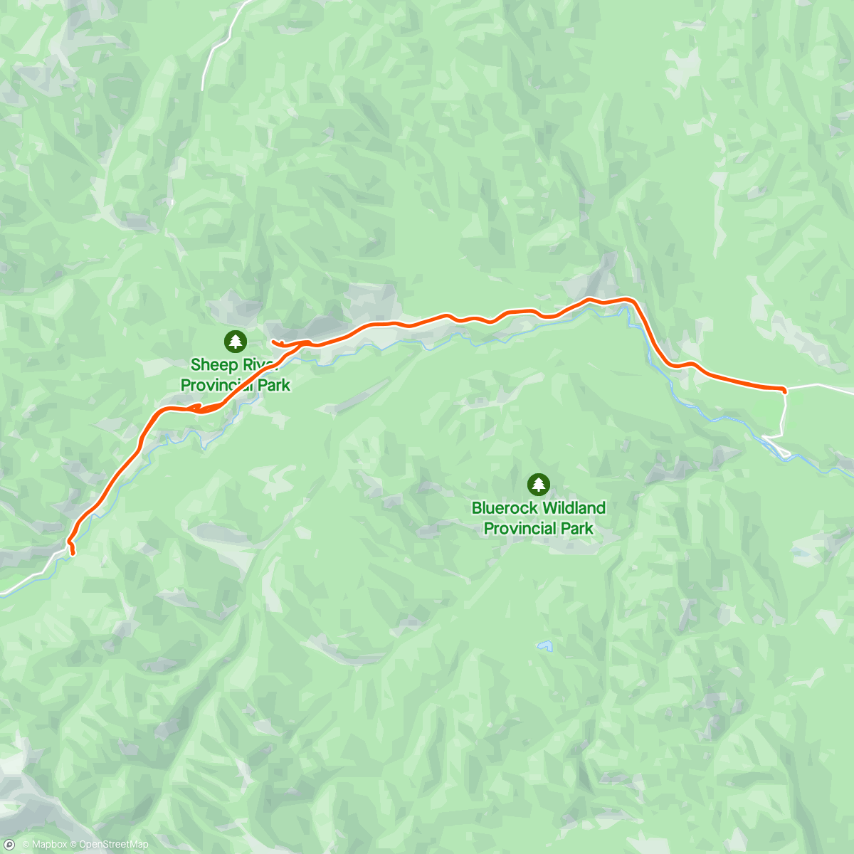 Map of the activity, To the falls