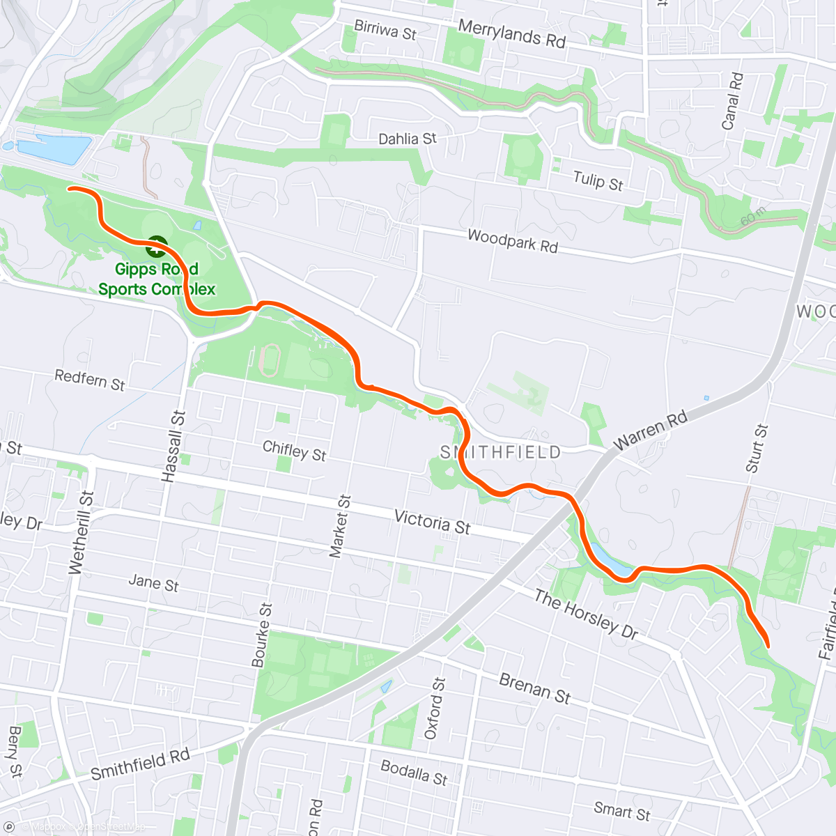 Map of the activity, Sydney Marathon Clinic Half Marathon #85/100