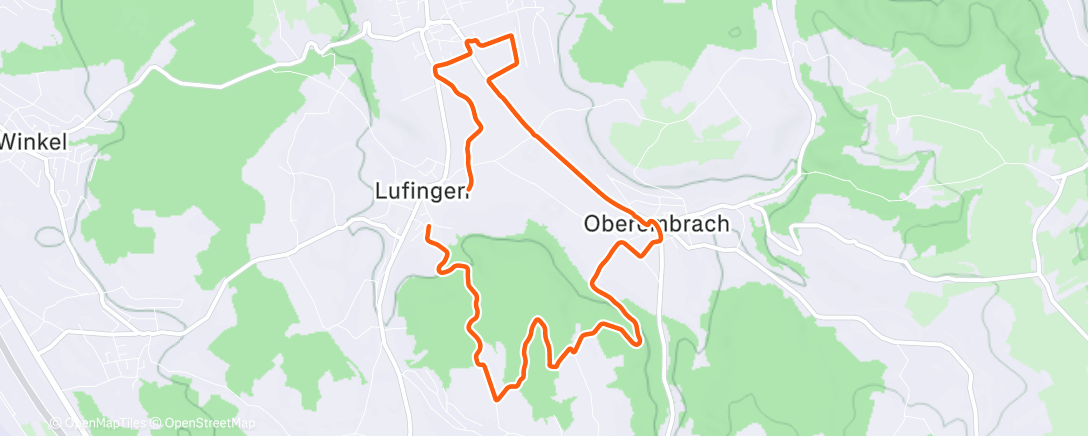 Map of the activity, Afternoon Run