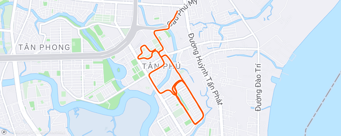 Map of the activity, Evening Run