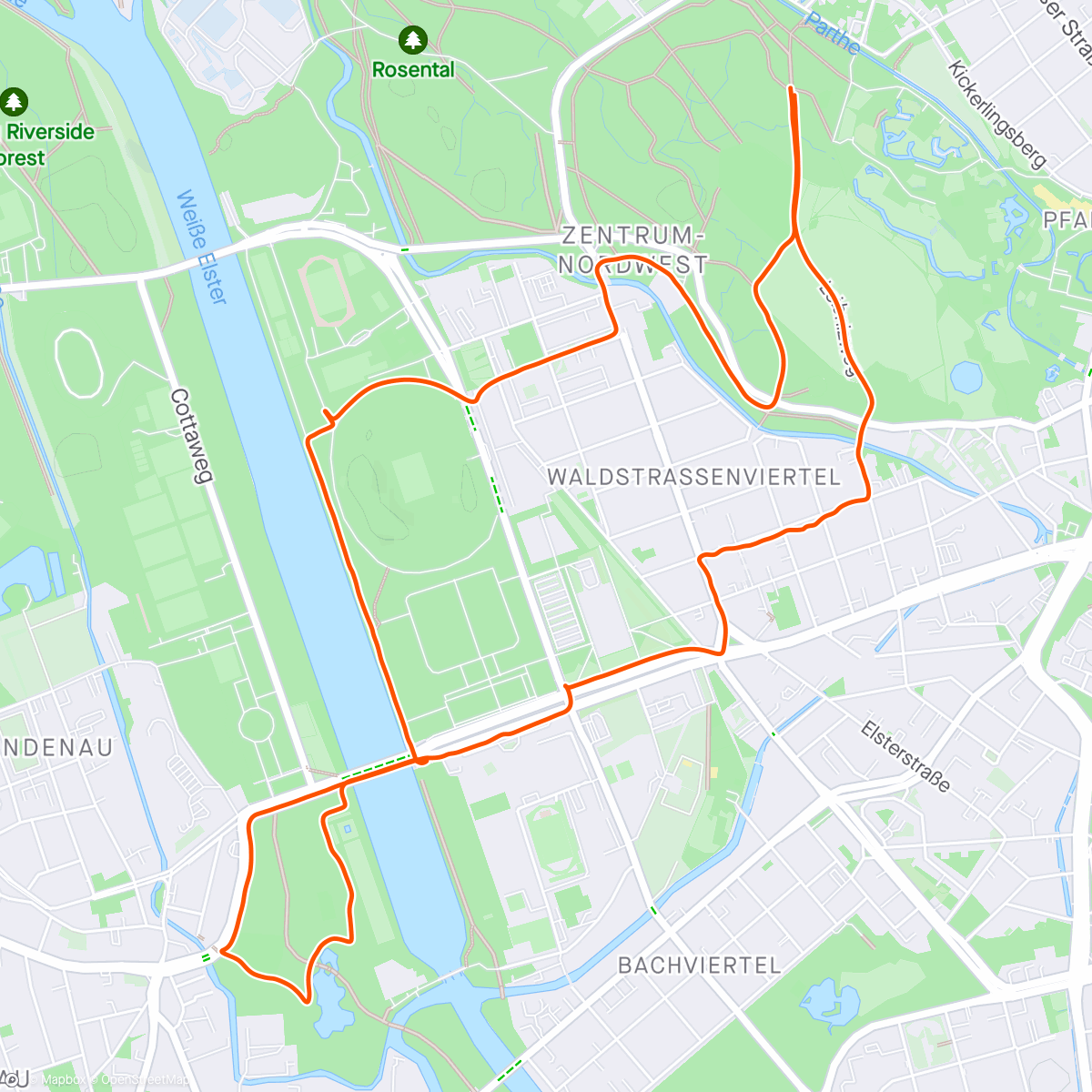 Map of the activity, Spaziergang zum Marathon