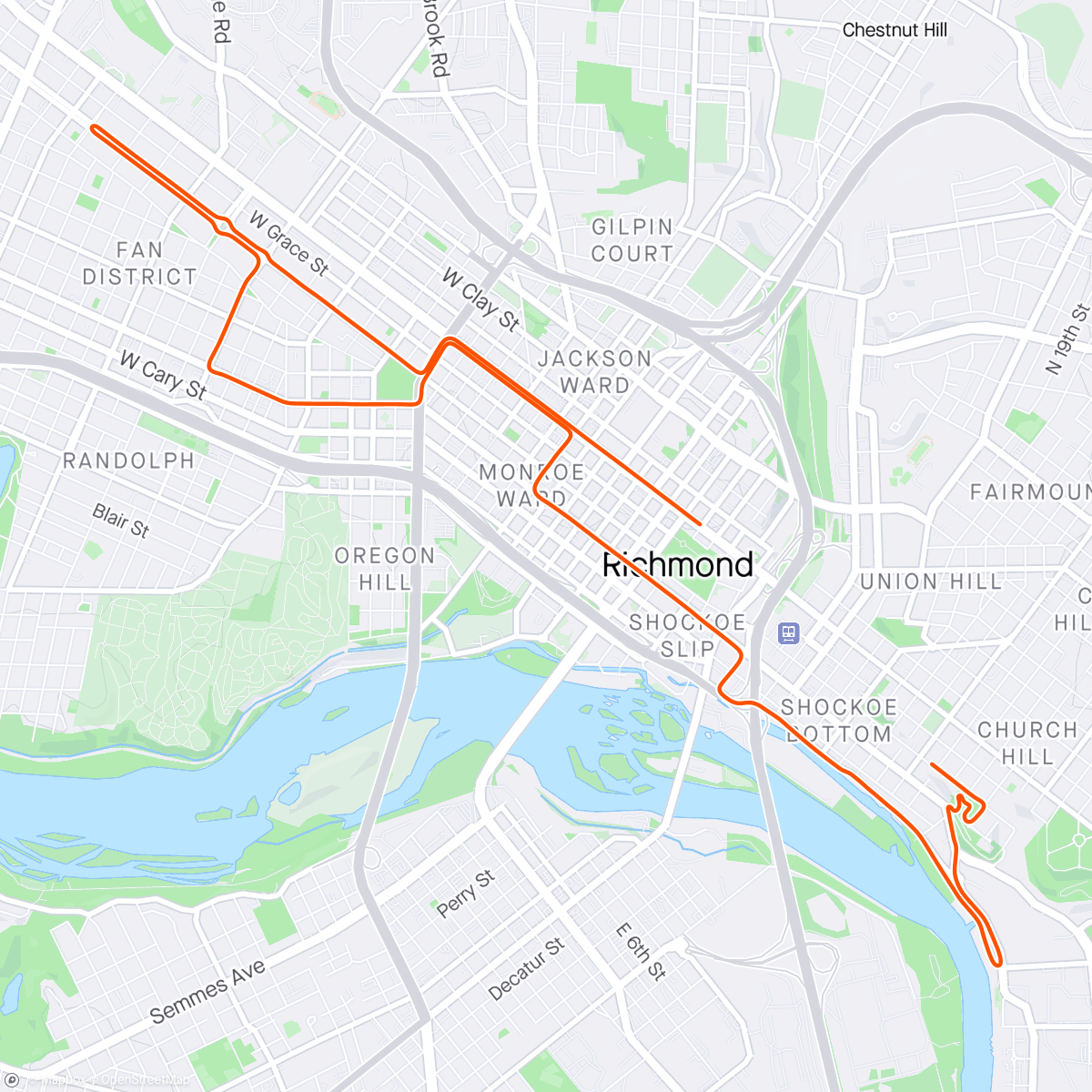 Map of the activity, Zwift - Slow Motion in Richmond