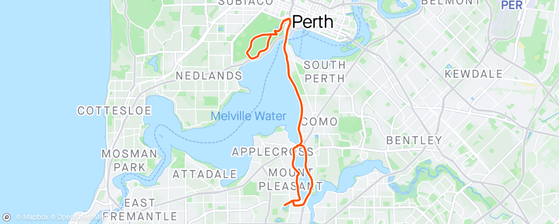 Map of the activity, Kings Park