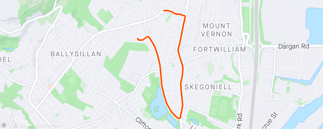 Kaart van de activiteit “5K Hill Run At 30:30.”