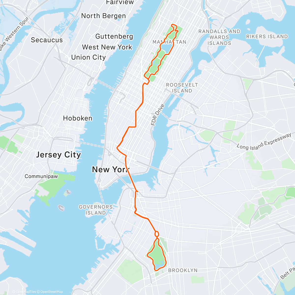 Map of the activity, Zwift - Double Parked in New York