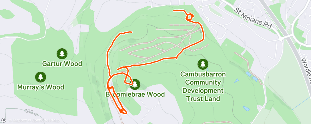 Map of the activity, Evening Ride