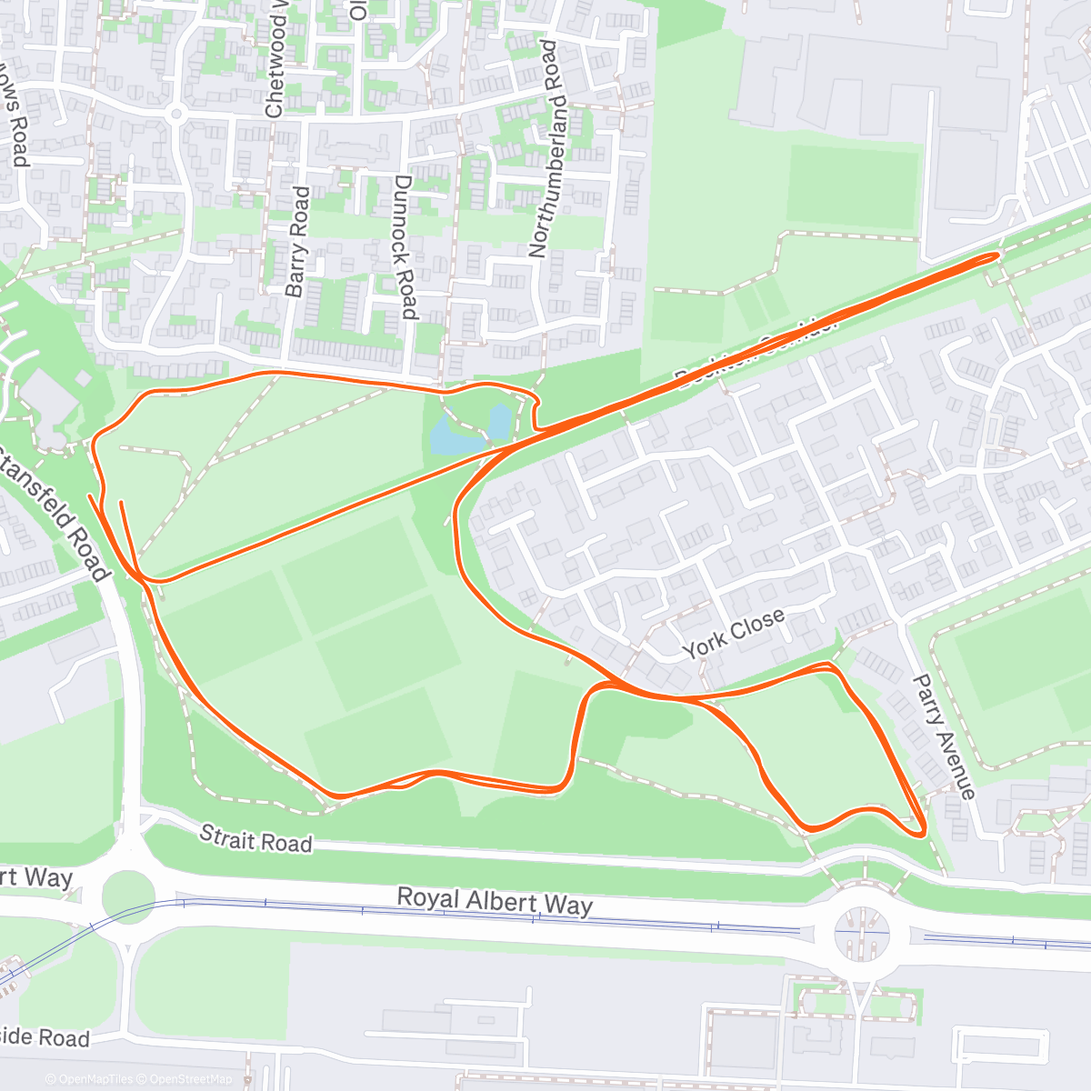 Map of the activity, Christmas Park Run