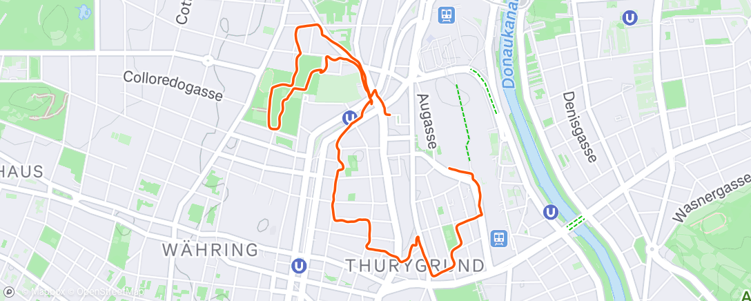 Map of the activity, Afternoon Run