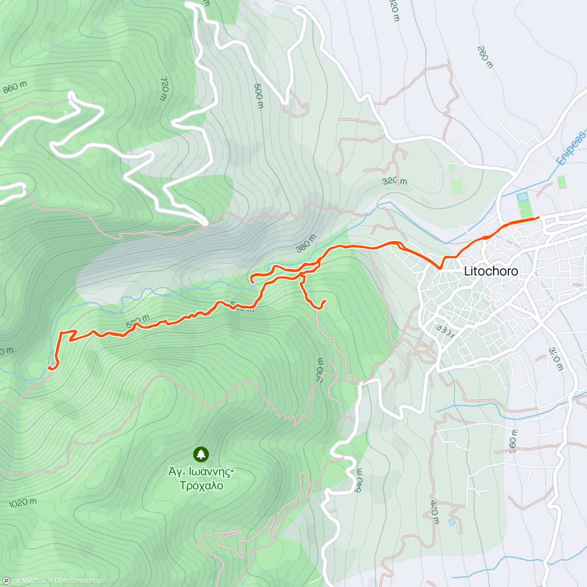 Mappa dell'attività Mt .  Olympus on the E4 hiking trail 🇬🇷