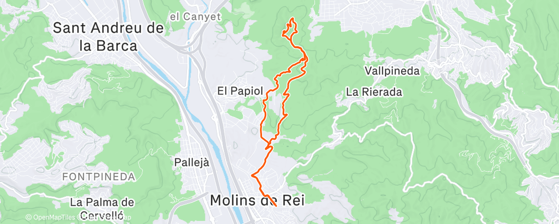 Map of the activity, Caminata de mañana