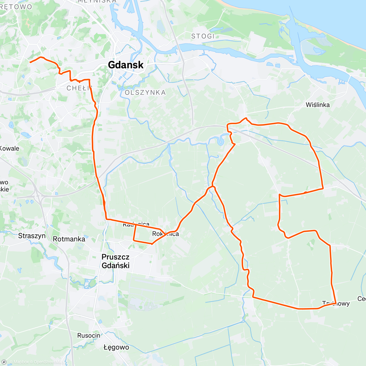 Map of the activity, Bezpieczny Kolarski Czwartek