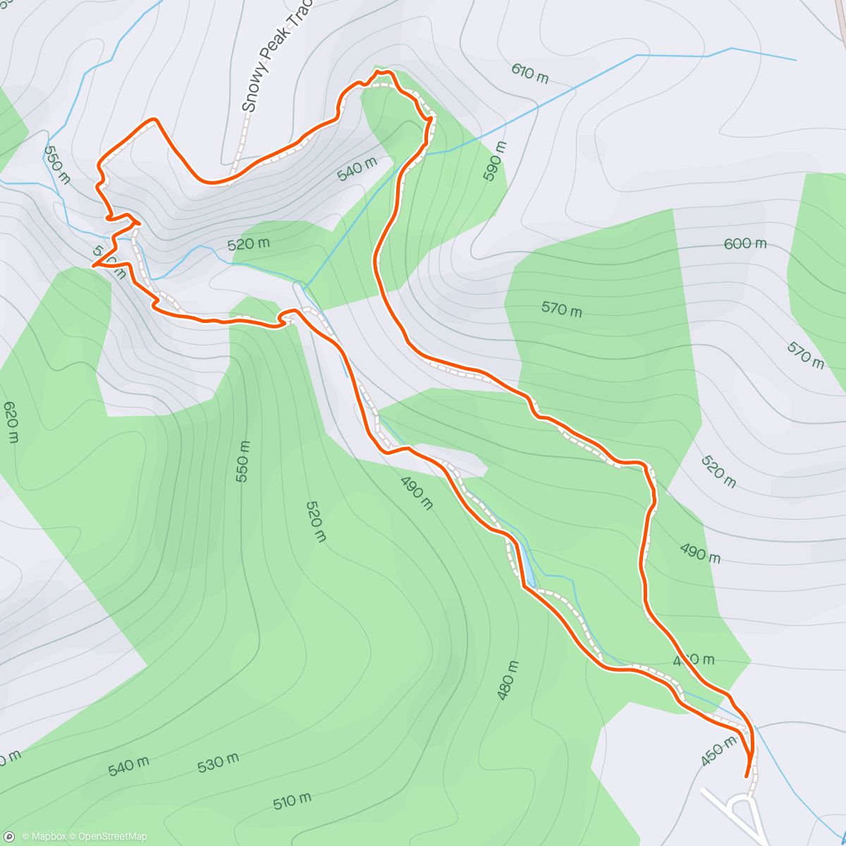 Map of the activity, Washpen falls
