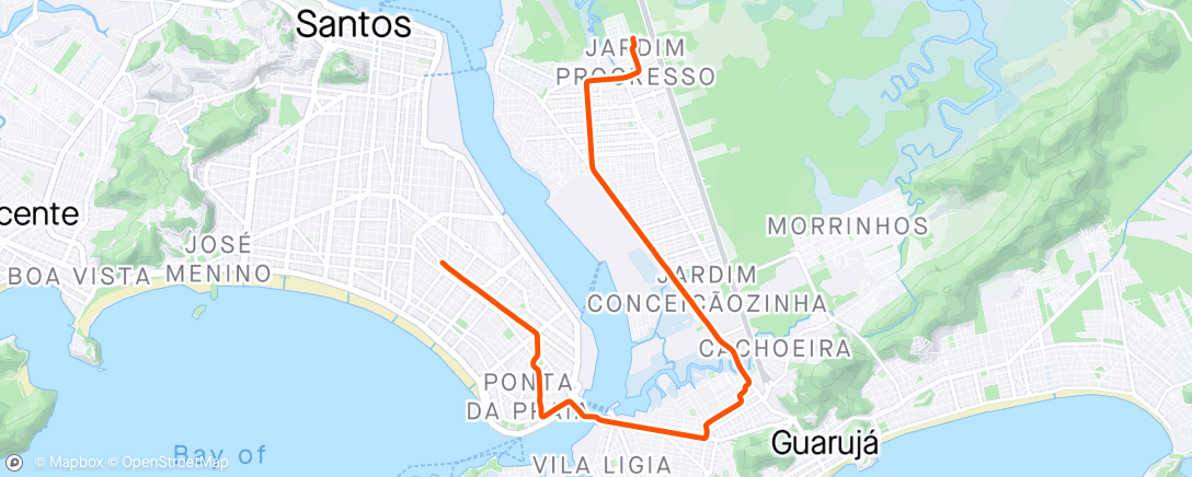 「Pedalada de mountain bike ao entardecer」活動的地圖