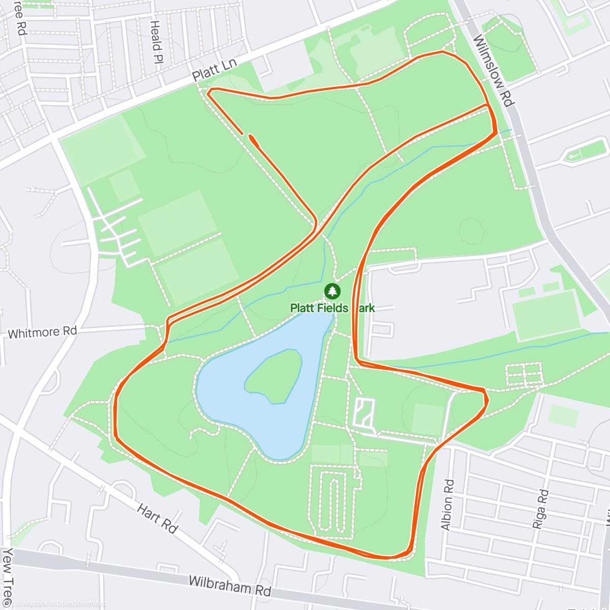 Map of the activity, South Manchester parkrun #72