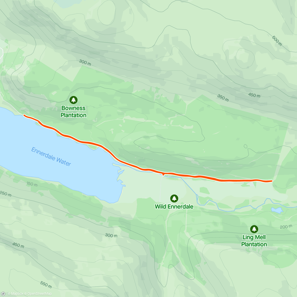 Map of the activity, Ennerdale morning