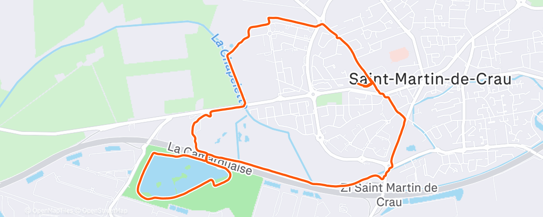 Map of the activity, Course à pied le midi ✖️