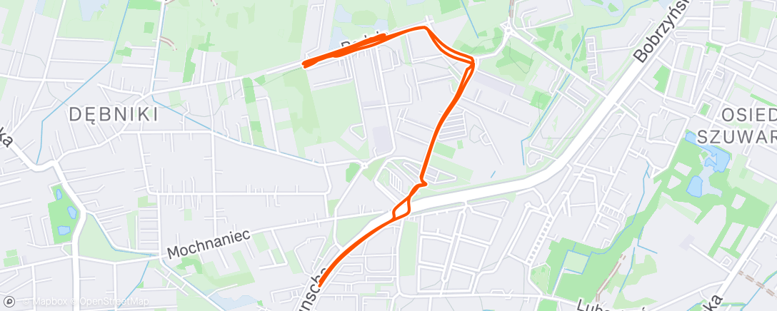 Map of the activity, 10 min easy + 12 x 30s