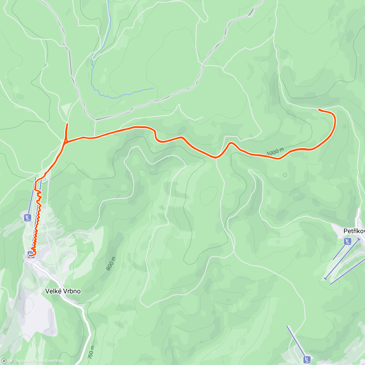 Mapa de la actividad (Popojizdecky kolem rodiny,pripadnul cca centak a krásné pokryl ledovejsi vrstvu,ideální rychle podmínky,magistrála v dobré kondici. Při odjezdu už slušné sněžení.)