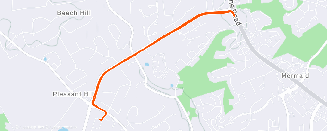 Map of the activity, Afternoon Run