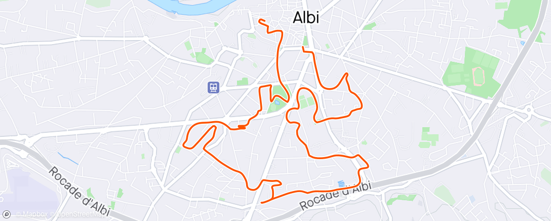 Map of the activity, Albi urban Trail