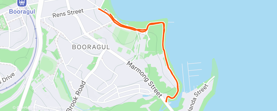 Map of the activity, Cooldown run