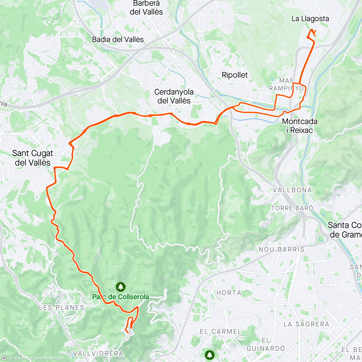 Map of the activity, Tibidabo en mal estado 😂