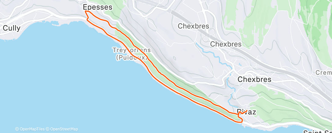 Map of the activity, Afternoon Run