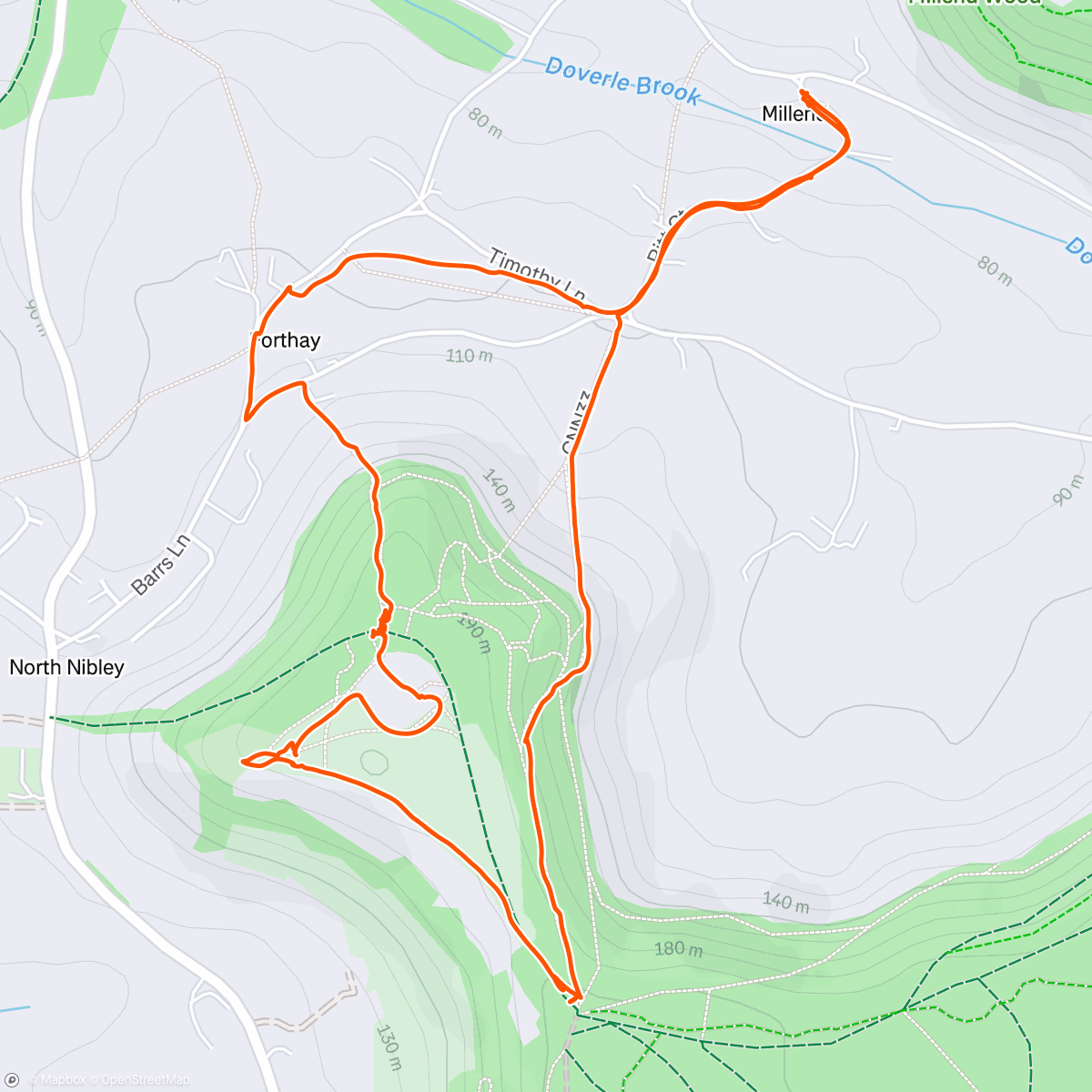 Map of the activity, Afternoon Walk