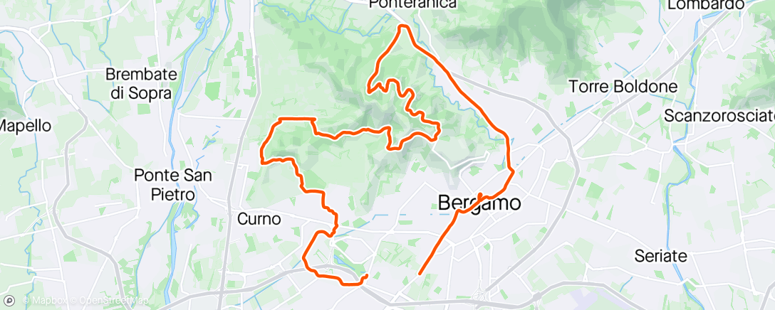 Mapa da atividade, Sessione di mountain biking serale
