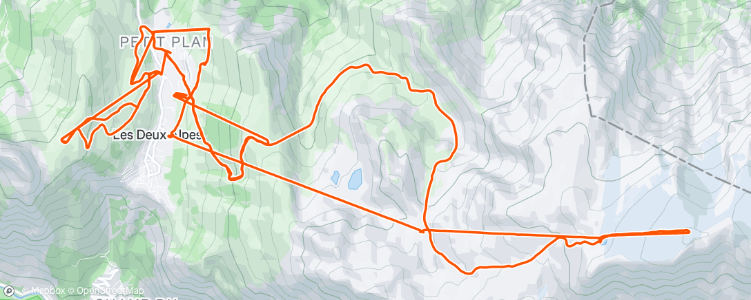 Map of the activity, Morning Snowboard