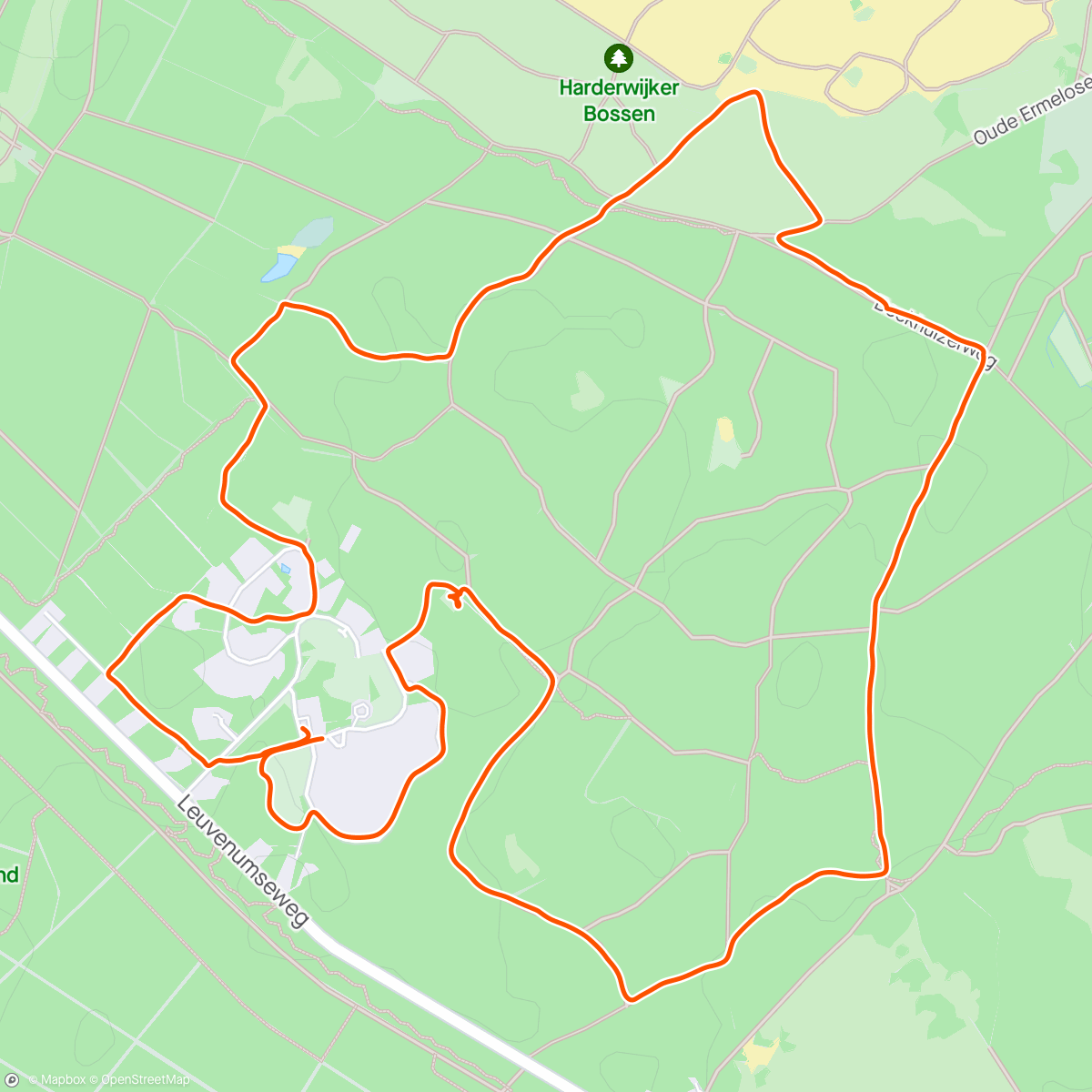 Map of the activity, Sonnevankpad (klompenpad) met Herry