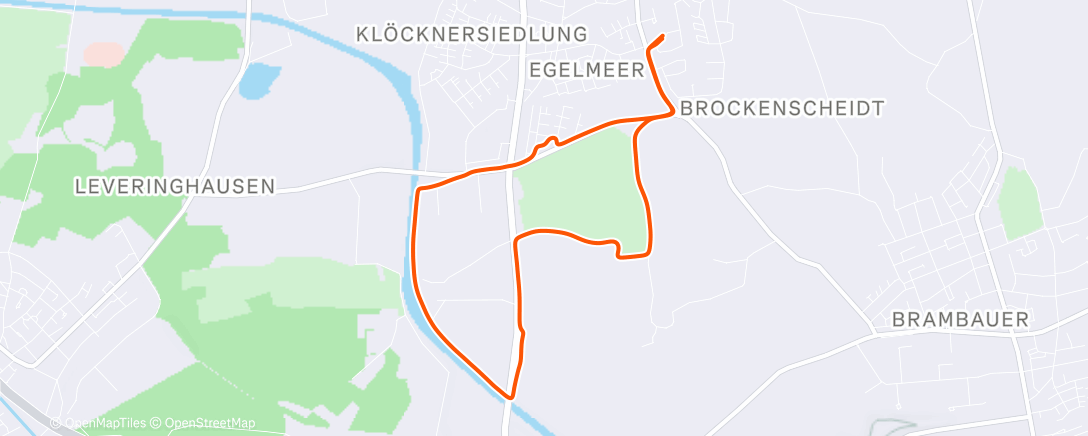Map of the activity, Afternoon Run