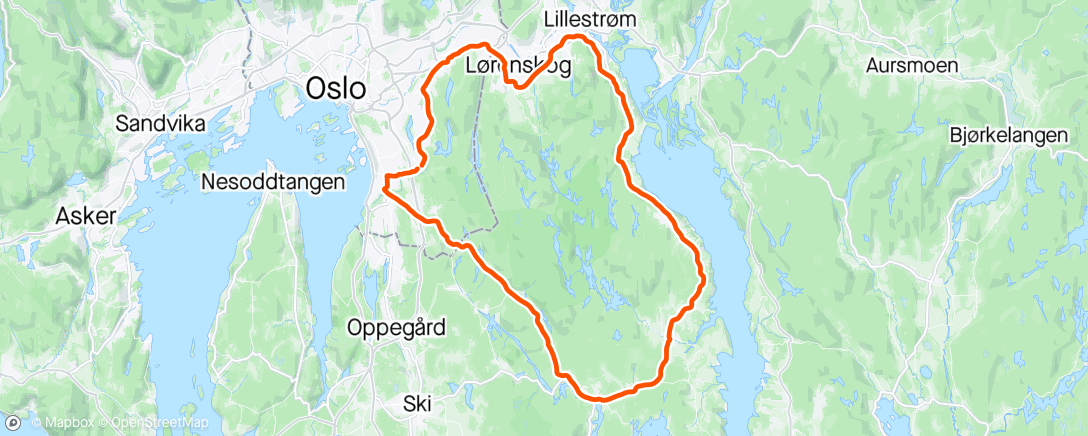 Map of the activity, Enebakk Rundt - første sykkelritt unnagjort