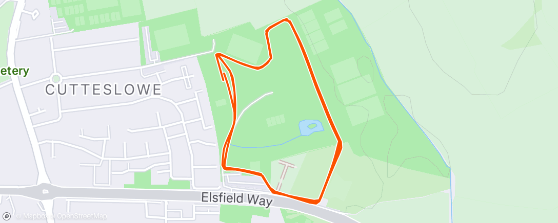 Mapa da atividade, Oxford Parkrun