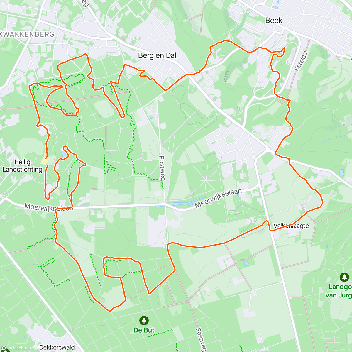 Map of the activity, Zevenheuvelentrail 2023