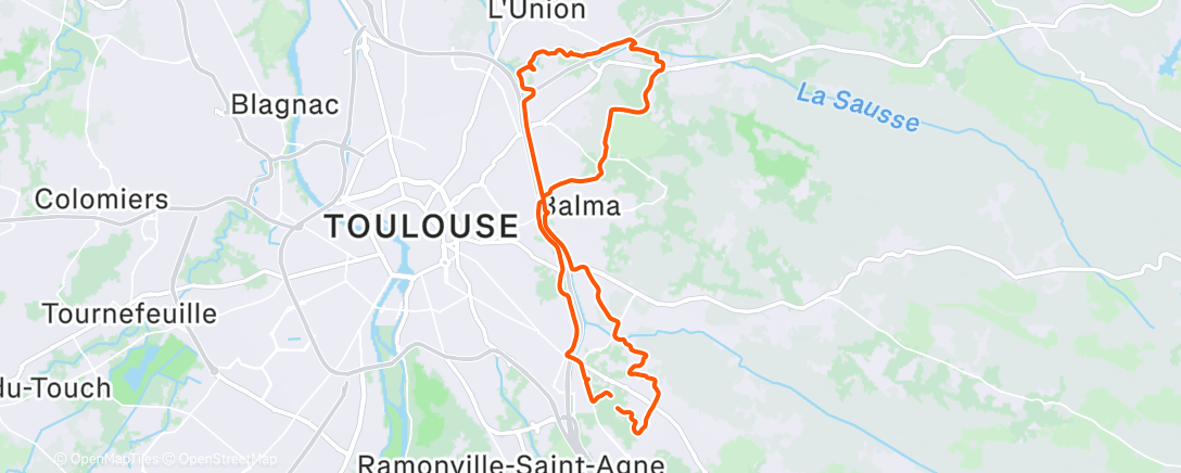 Map of the activity, Sortie VTT dans l'après-midi