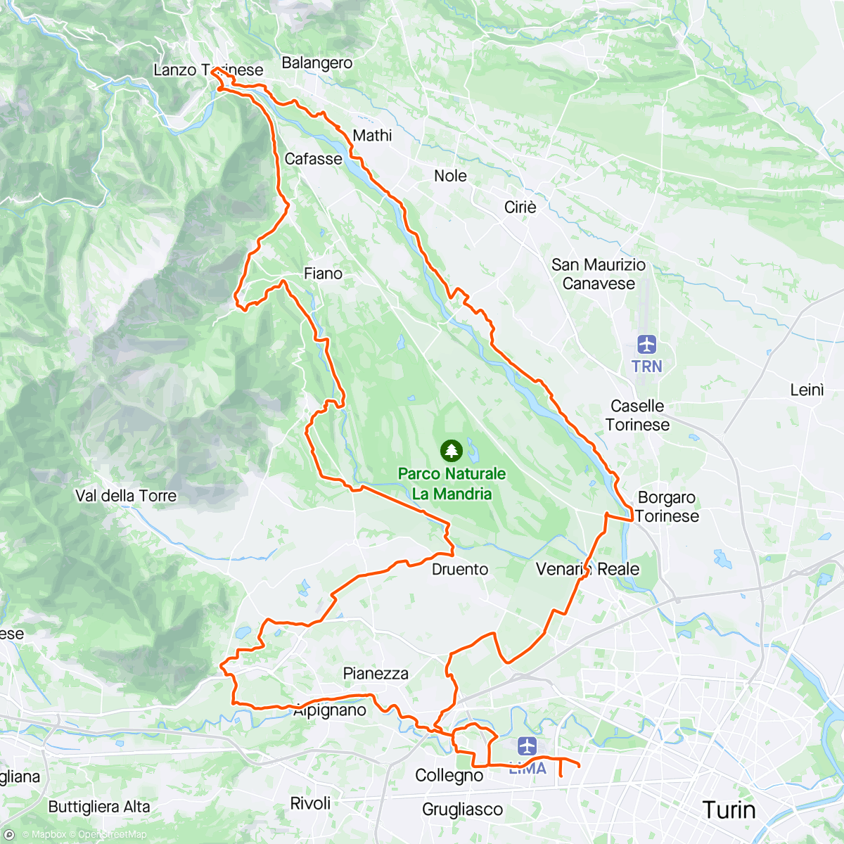 Mapa da atividade, Ponte del Diavolo con il valsusino