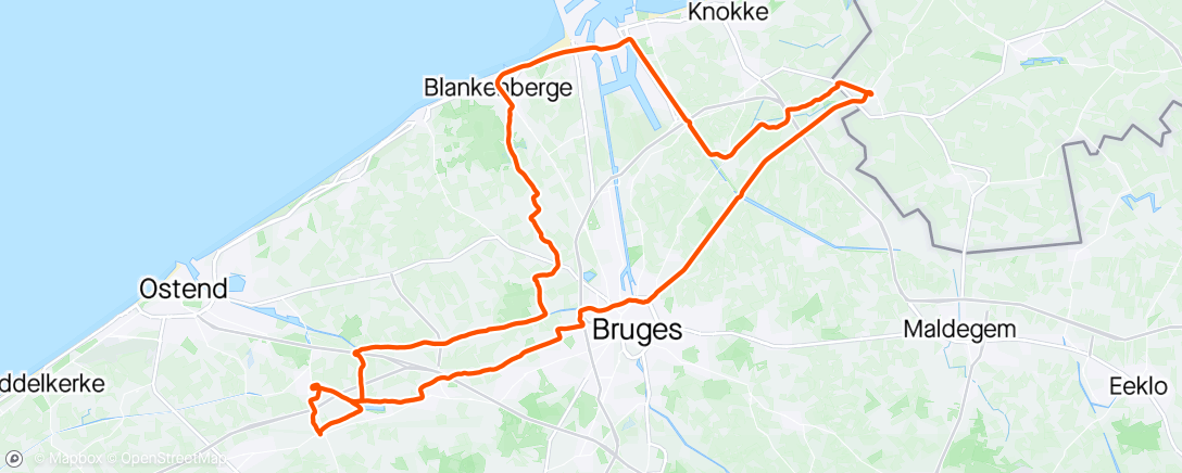 Карта физической активности (Een ritje naar Sluis en terug langs de kust)