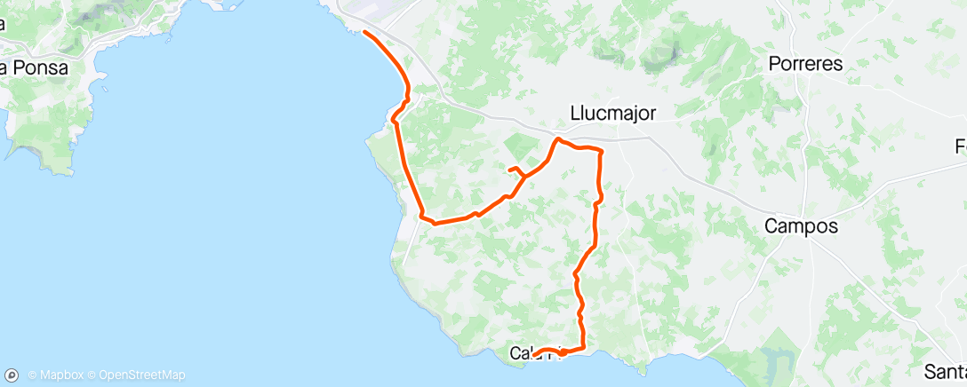 Map of the activity, 7. dag på Mallorca del 2