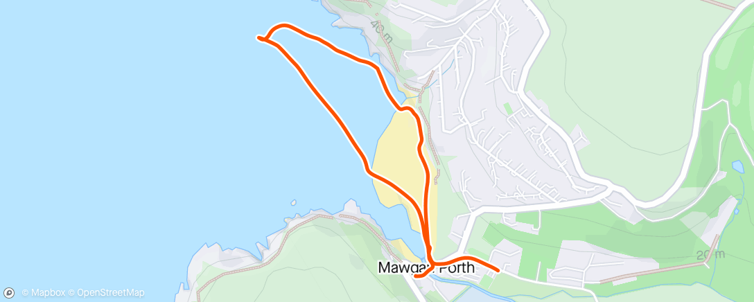 Map of the activity, Mawgan Porth Beach walk