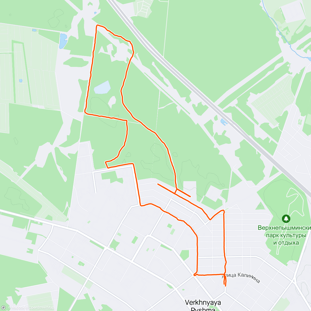 Mapa da atividade, Вечерний забег