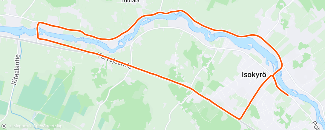 Map of the activity, Afternoon Run