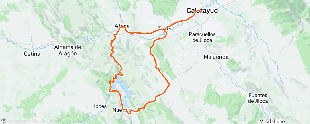 Map of the activity, Bicicleta por la tarde