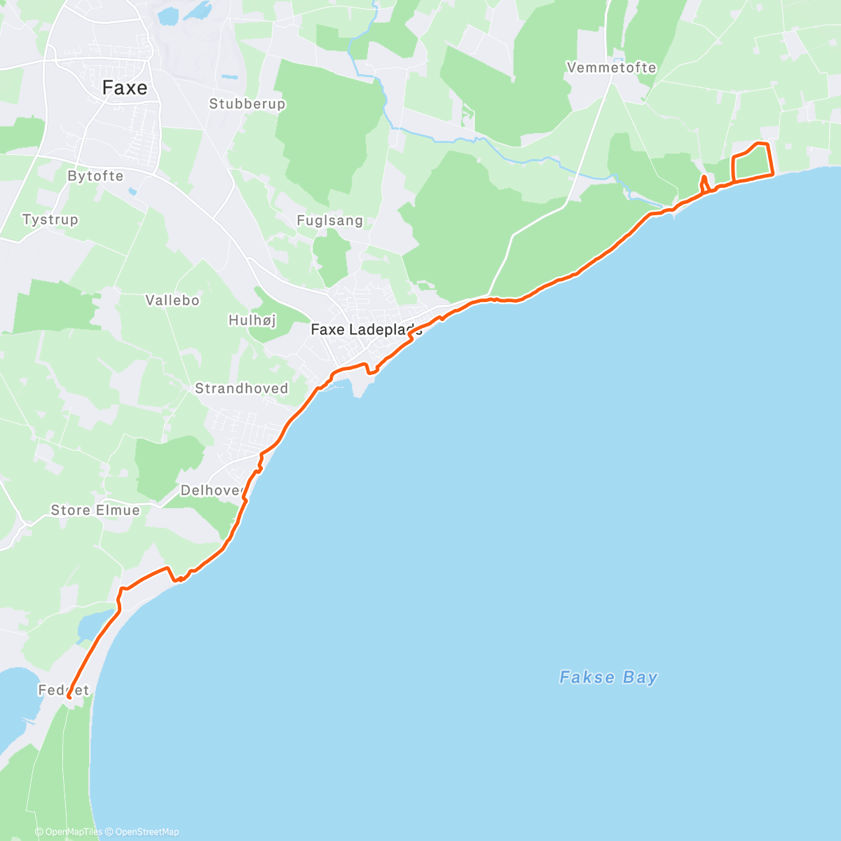 Карта физической активности (Along the scenic coast line)