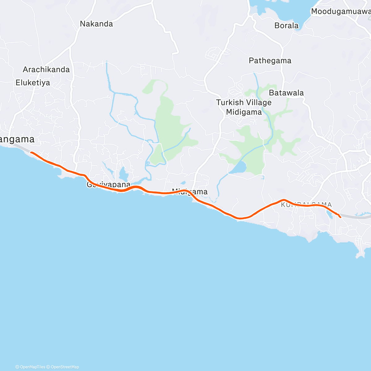 Map of the activity, Поздний забег