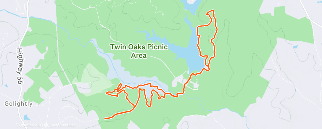 Map of the activity, Afternoon Mountain Bike Ride