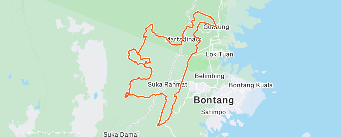 Map of the activity, Bontang International Ultra Trail 2025 | 60k | 6th Place