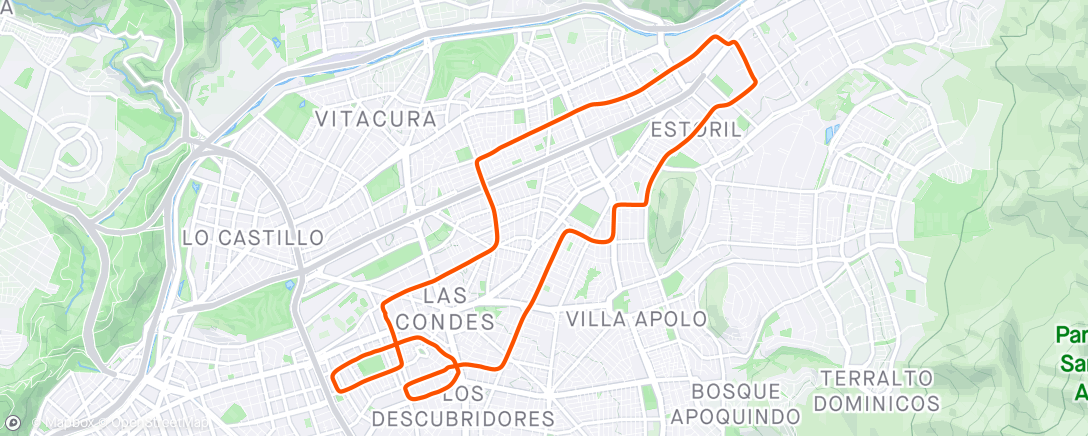 Map of the activity, Las Condes - Cycle - Cyclemeter