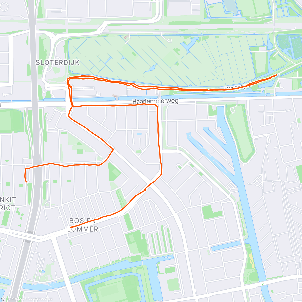 Map of the activity, Riding while Abby skates