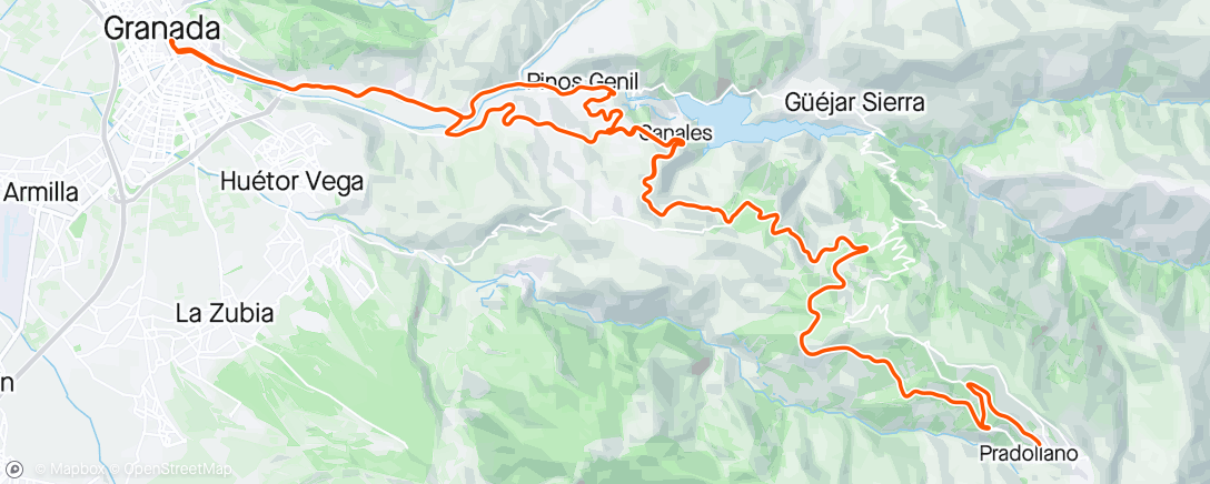 Map of the activity, Sierra Nevada #7 - easy spin